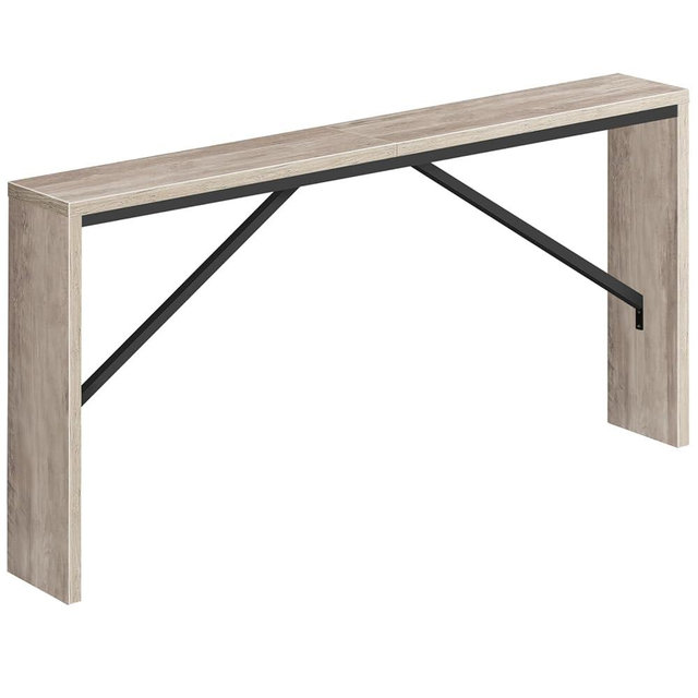 MAHANCRIS Console Table, 62.2" Long Sofa Table Behind Couch, Narrow Entryway Table, Farmhouse Dining Table with Angled Metal Frame, Industrial Console Table for Entryway, Greige CTHG15801