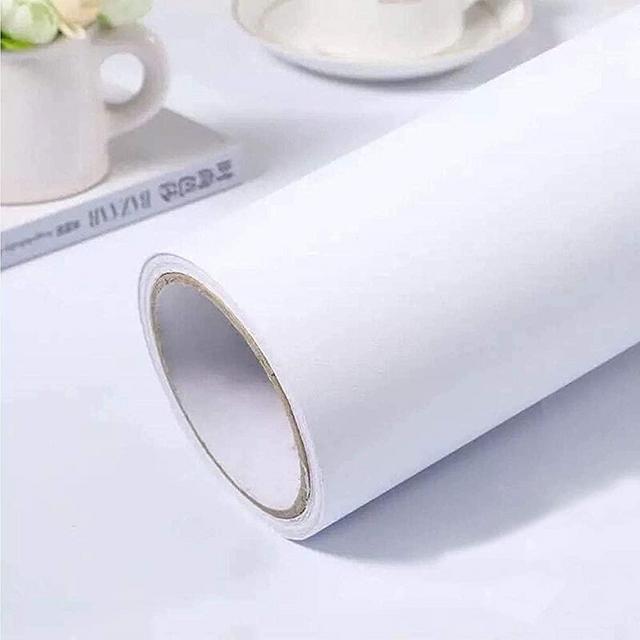 practicalWs 35.4 inx118 in White Wallpaper Peel and Stick Wallpaper Soild White Matte Textured Self Adhesive