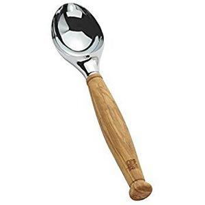 Sabatier Olivewood Ice Cream Scoop with Cast Head, 9-Inch