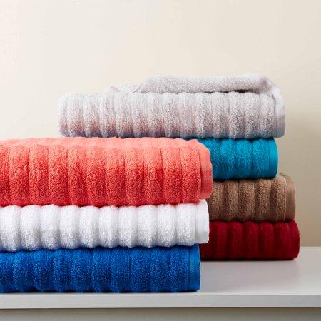 Mainstays Textured Performance Cotton Bath Set - 6 Piece Set