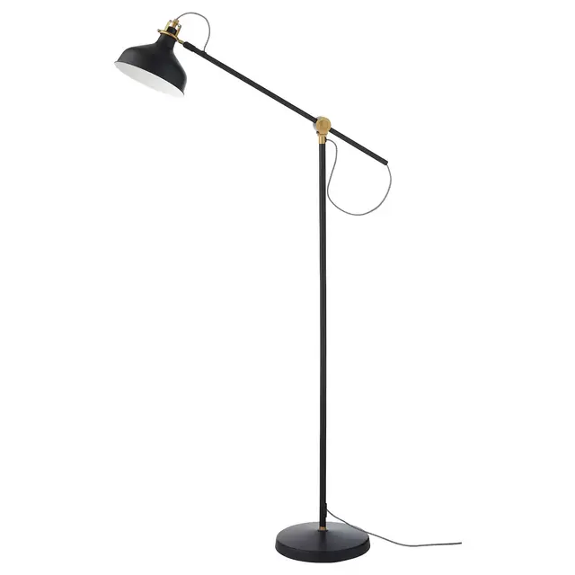 RANARPFloor/reading lamp with LED bulb, black