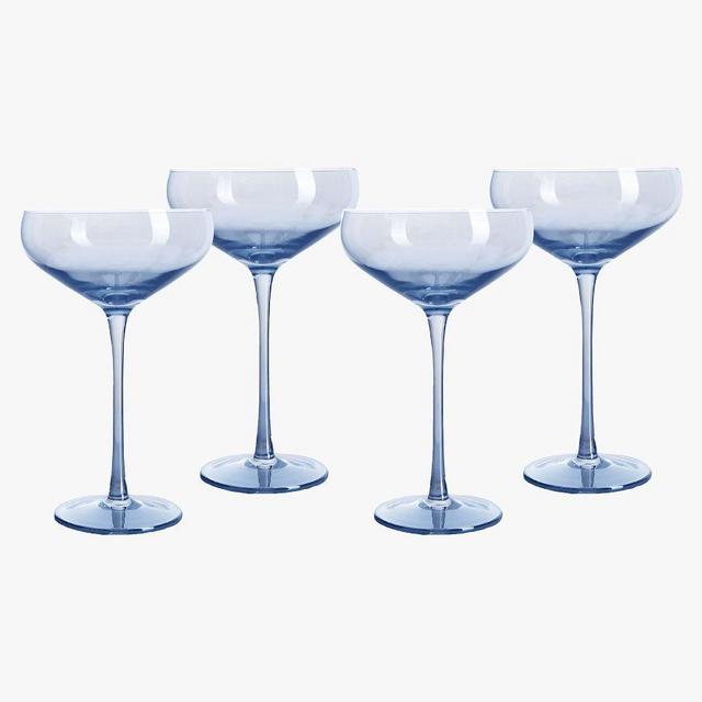 Flora Cocktail Coupe, Set of 4 - Dream Blue