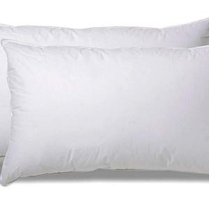 White Classic Down-Alternative Soft Bed Pillows for Sleeping - 100% Cotton Pillow Cover - Hypoallergenic Dust Mite Resistant - No Flattening - King Size - 2-Pack