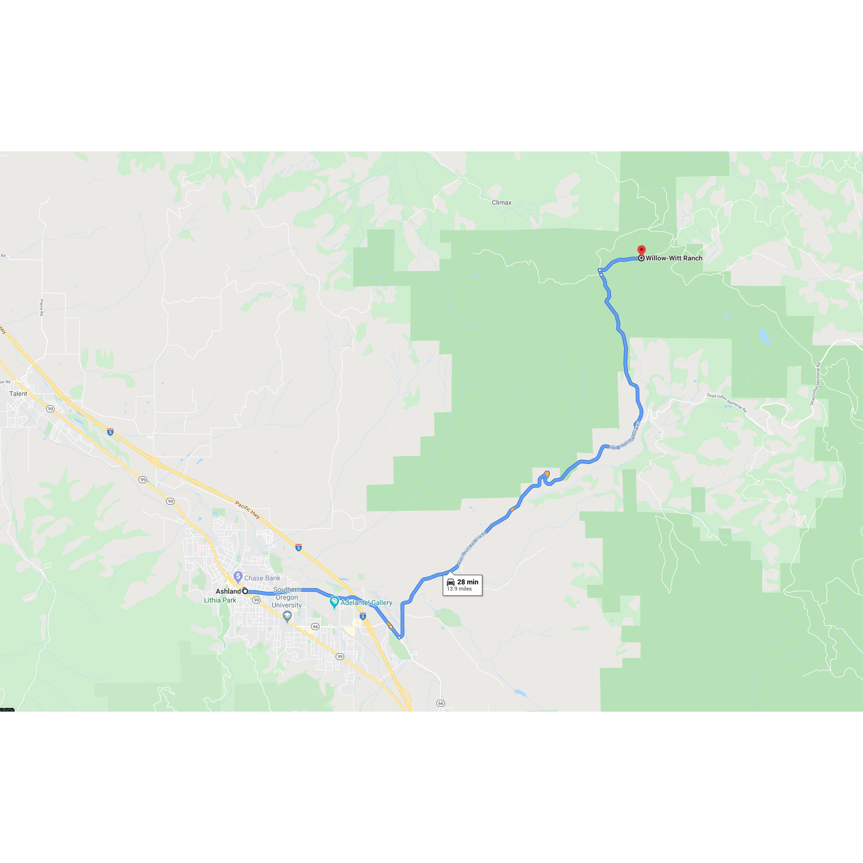 Directions to Willow Witt Ranch