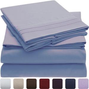 Mellanni Bed Sheet Set - HIGHEST QUALITY Brushed Microfiber 1800 Bedding - Wrinkle, Fade, Stain Resistant - Hypoallergenic - 4 Piece (Queen, Blue Hydrangea)