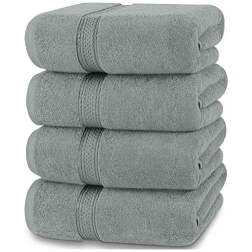 4 Pack Bath Towels (Cool Grey)