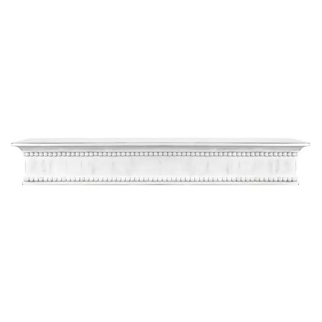 Bee & Willow™ Home 36-Inch Beaded Wood Shelf in Distressed White
