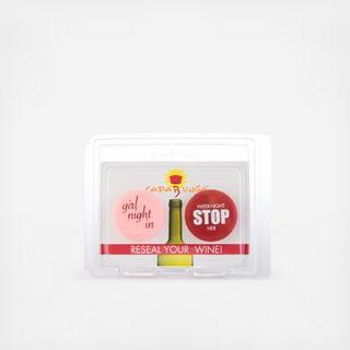 CapaBunga Slogan Two-Pack Girl Night In?/Stop, Set of 5