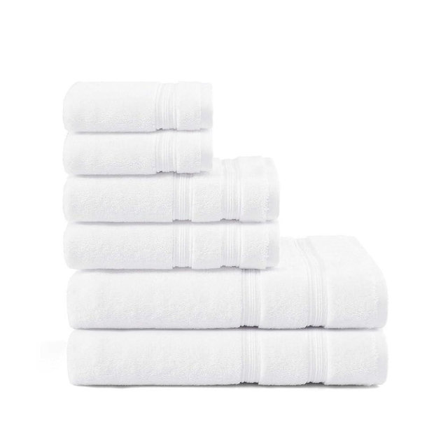 Tommy Hilfiger - Bathroom Towel Set, Ultra-Soft & Quick-Dry with Zero Twist, 600 GSM Plush Cotton Towels (Harborside Solid White, 6 Piece)