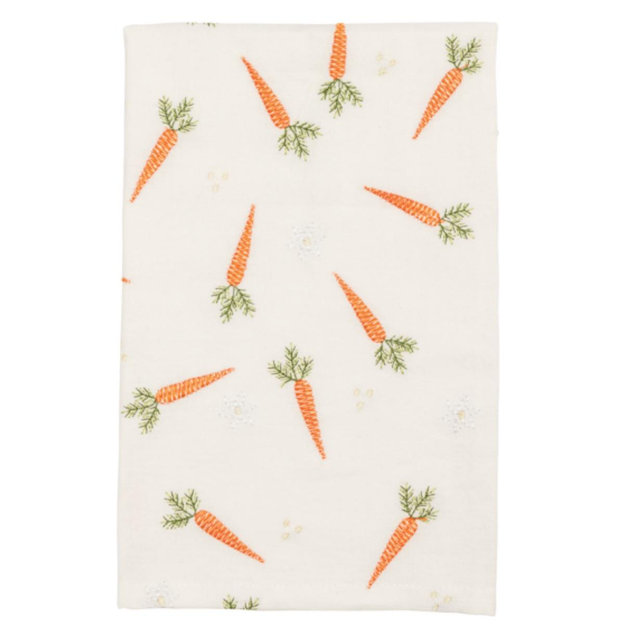 Embroidered Carrots Towel