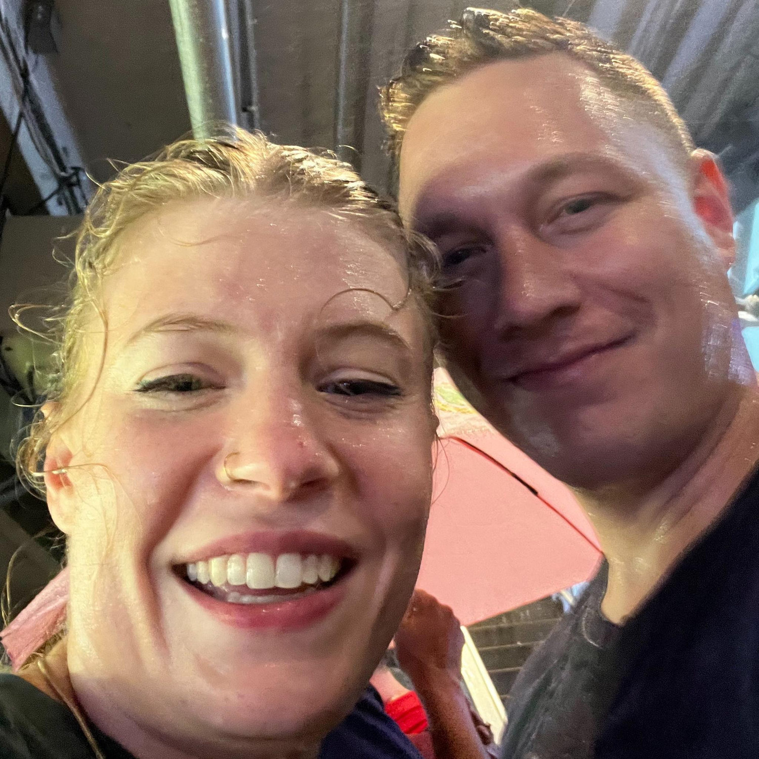 One of our first dates to a Braves vs. Cardinals baseball game, which we never actually watched due to the torrential downpour that took over. It was better than a baseball game.