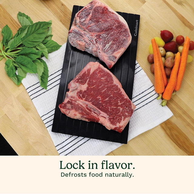 Cuisinart BBQ Defrosting Tray, Conductive Aluminum Rapid Thaw Plate for Frozen Meat, Quick Defrosting Tool that Preserves Natural Flavors, Non Stick Easy to Clean Kitchen Gadget & Grilling Accessories