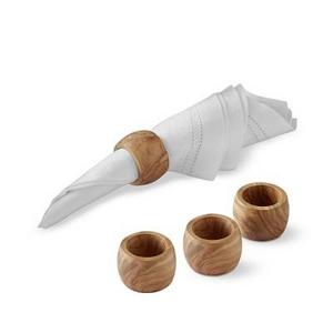 Olivewood Napkin Rings, Set of 4