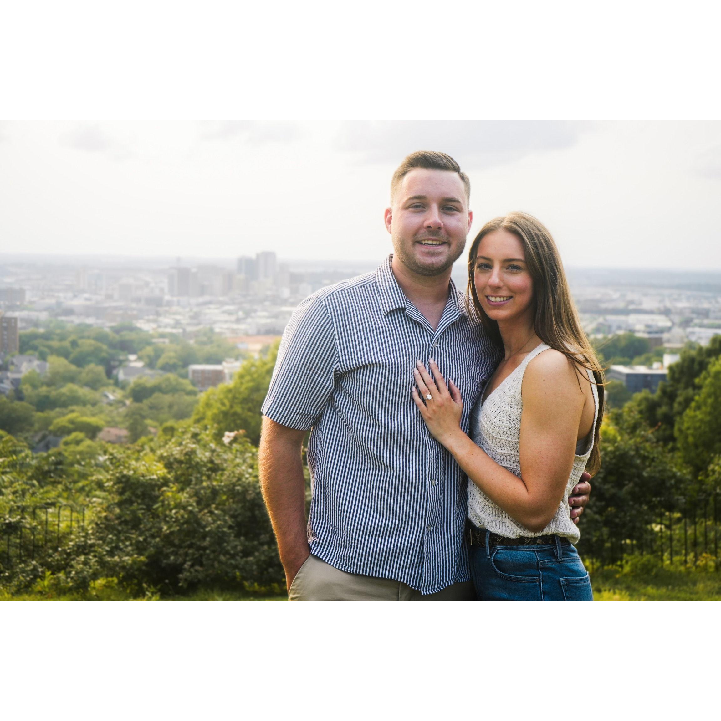 Engagement spot overlooking the city we fell in love in, Birmingham, AL!