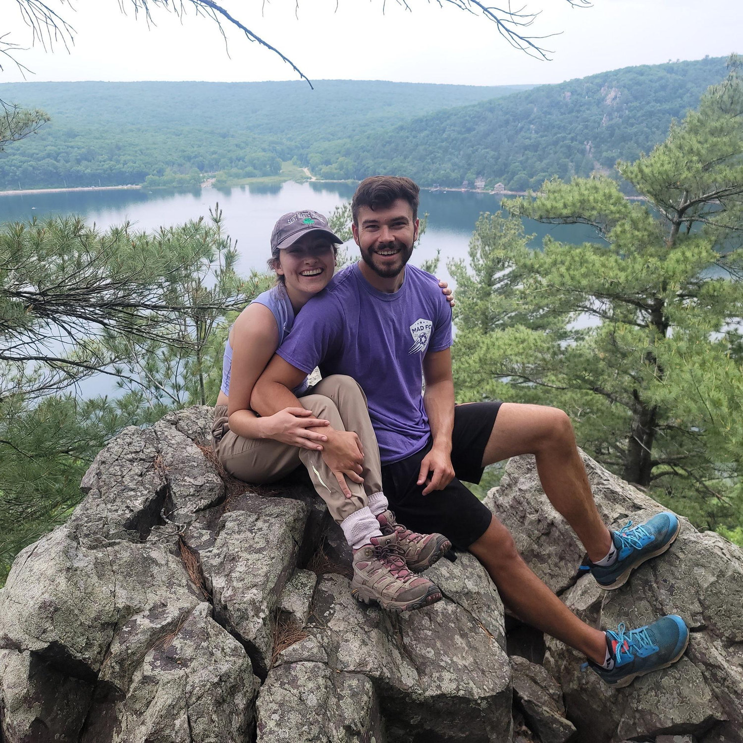June 2023: Hiking at Devil's Lake in WI.