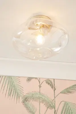 Iridescent Glass Organic Flush Mount