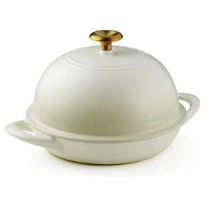 Tramontina 9.5" Enamel Cast Iron Bread Oven (Latte with Gold Color)