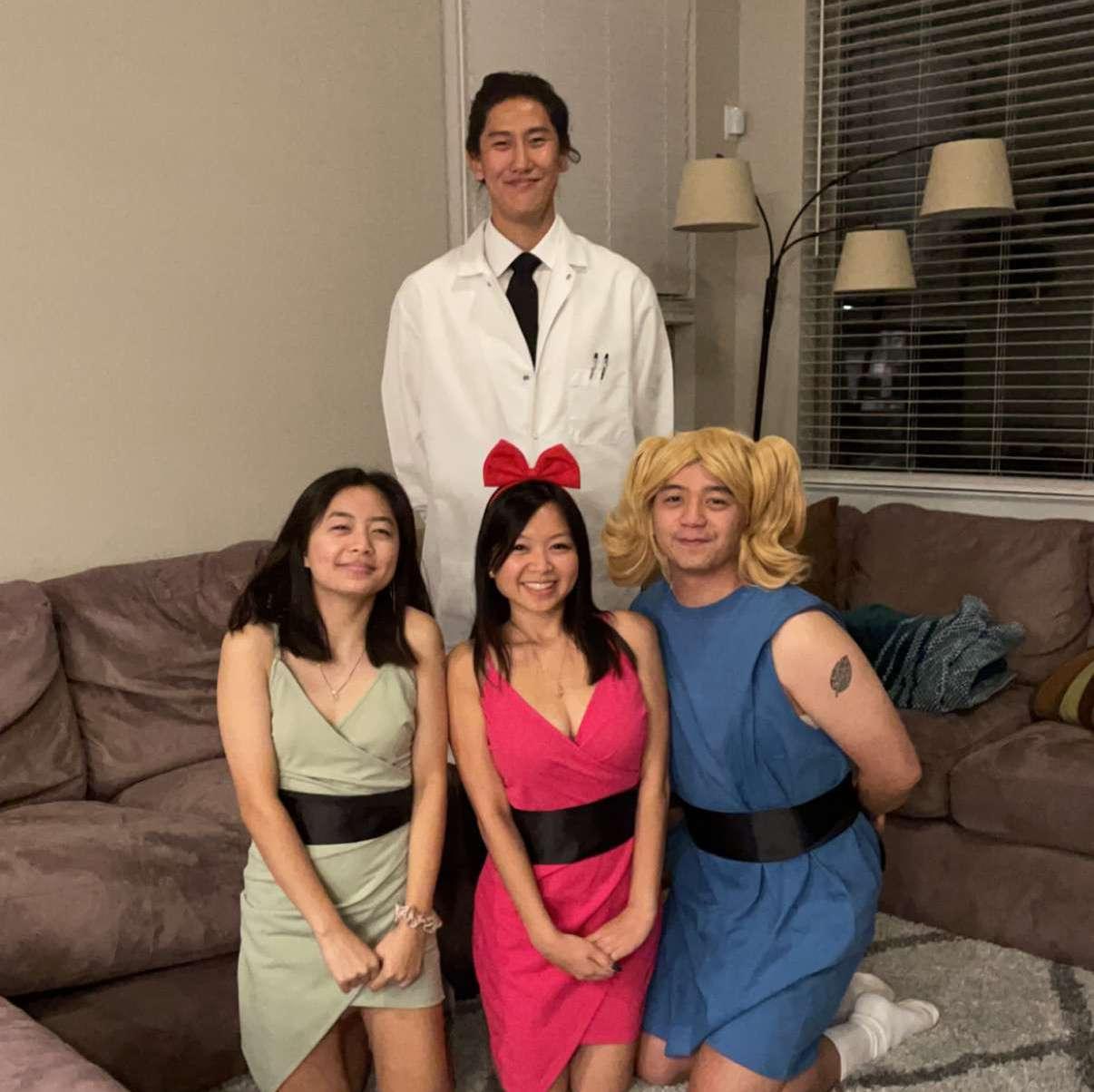 a powerpuff halloween with Tofu & the Dang siblings