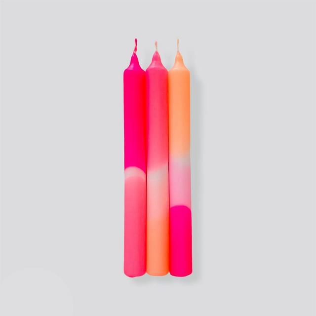 Dip Dye Neon Candles