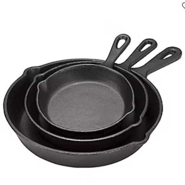 Cooks 3-pc. Cast Iron Fry Pan Set - Black