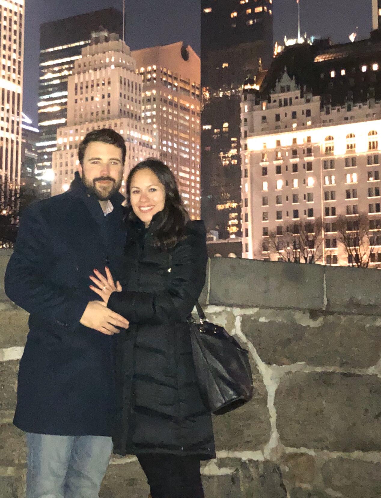 The moment right after we got engaged in Central Park!