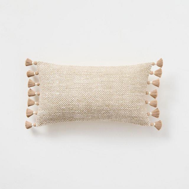 Two Tone Chunky Linen Pillow Cover