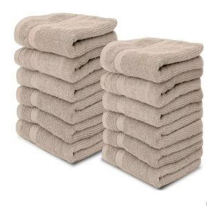 White Classic Luxury 100% Cotton Washcloths Set of 12 - 13x13"
