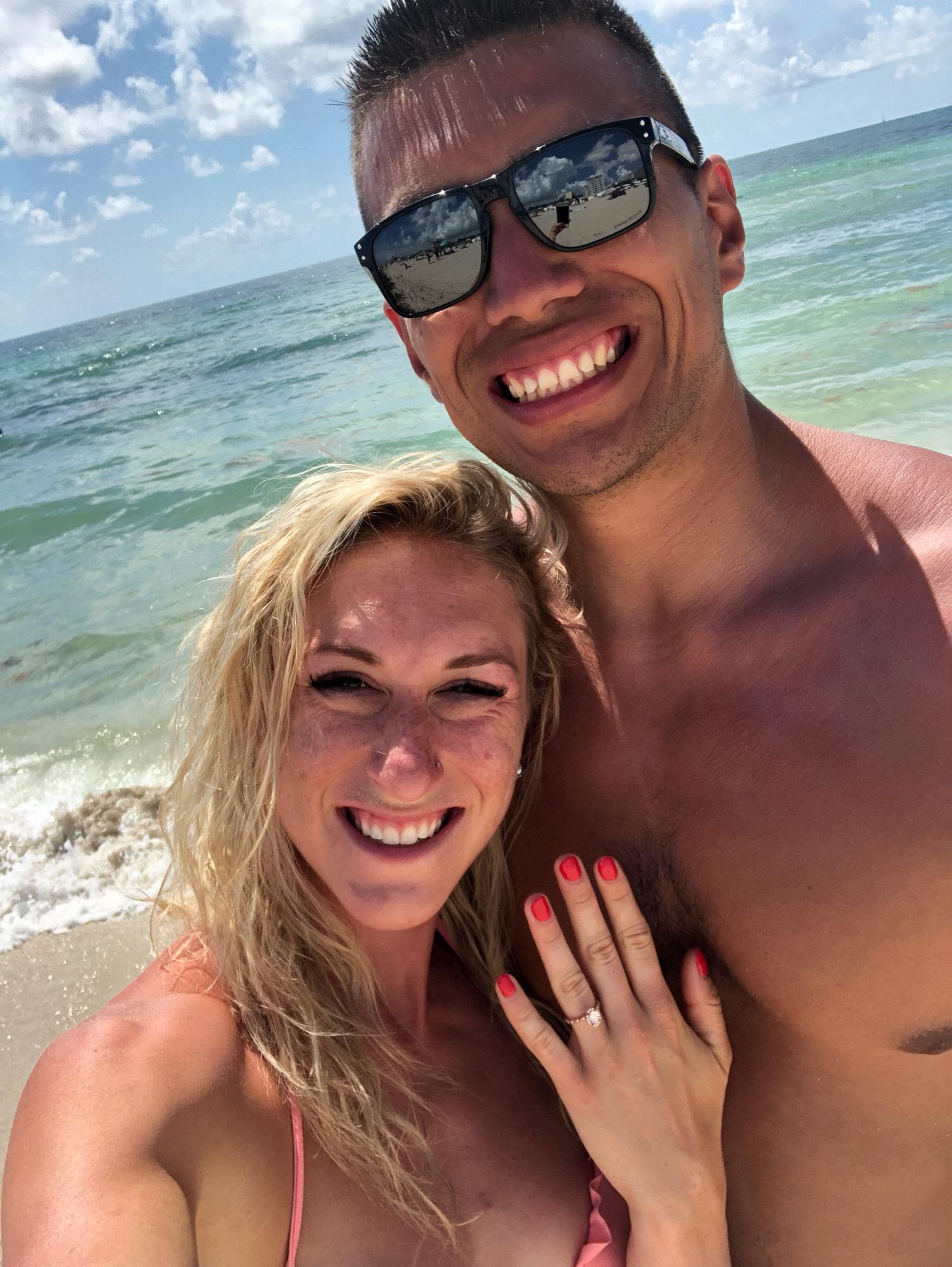 The day after Luis proposed!  Still in AWE!