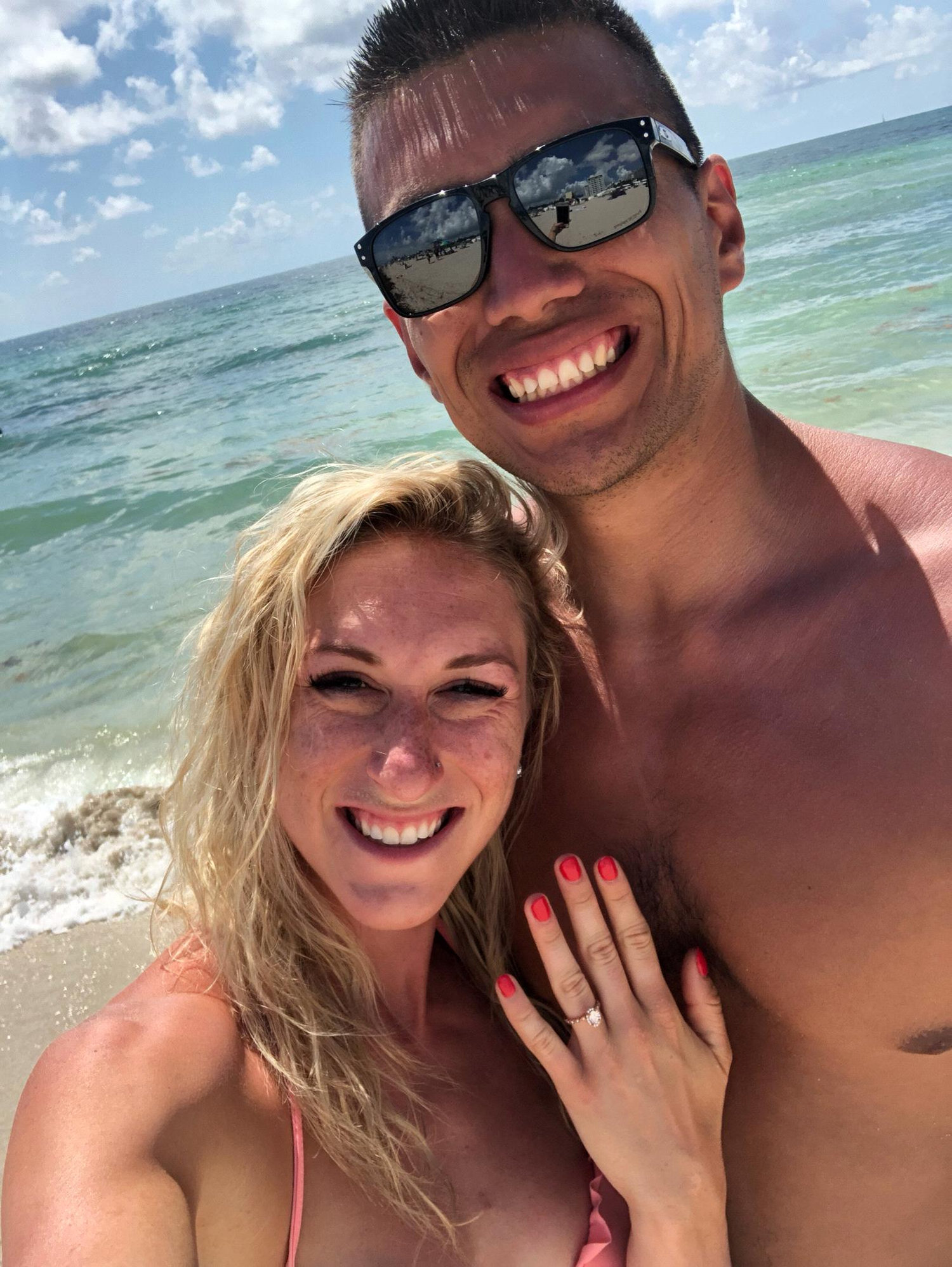 The day after Luis proposed!  Still in AWE!