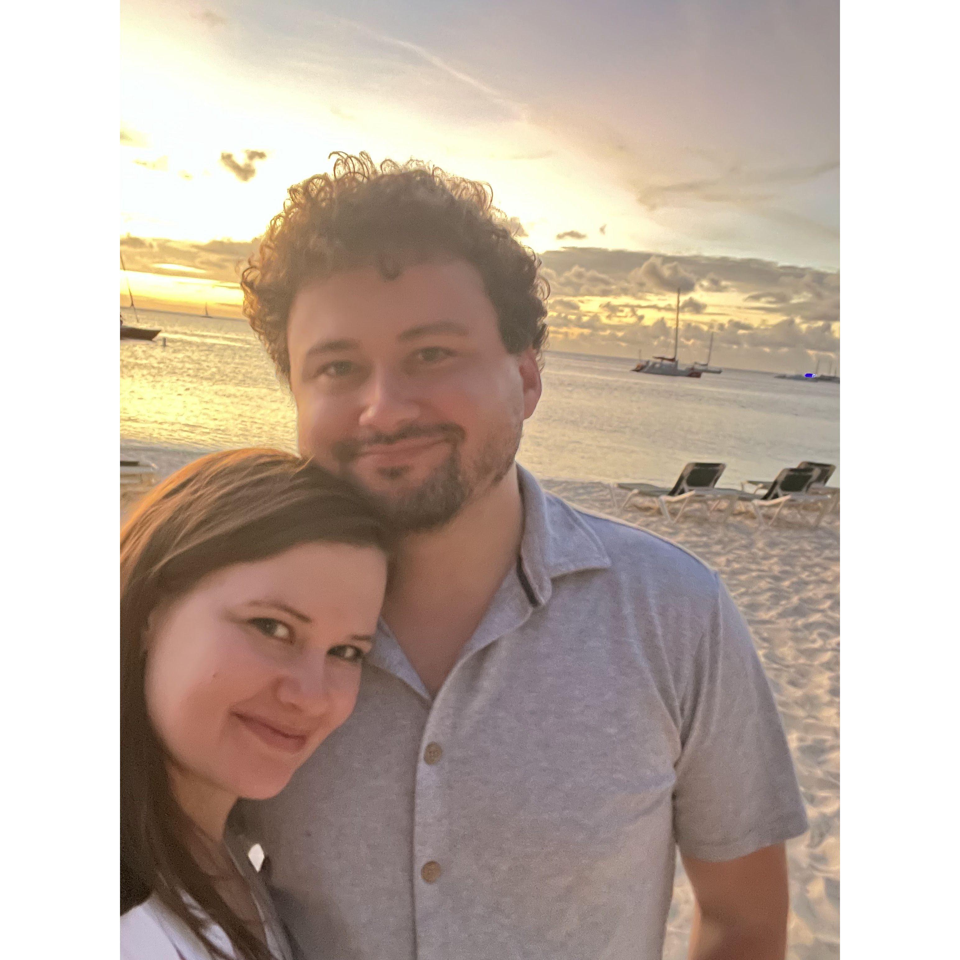 Our first international trip to Aruba.