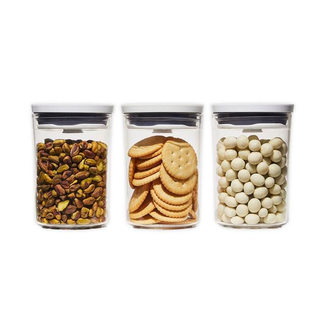 OXO Good Grips Mini Round POP Canisters​ in Clear/White (Set of 3)