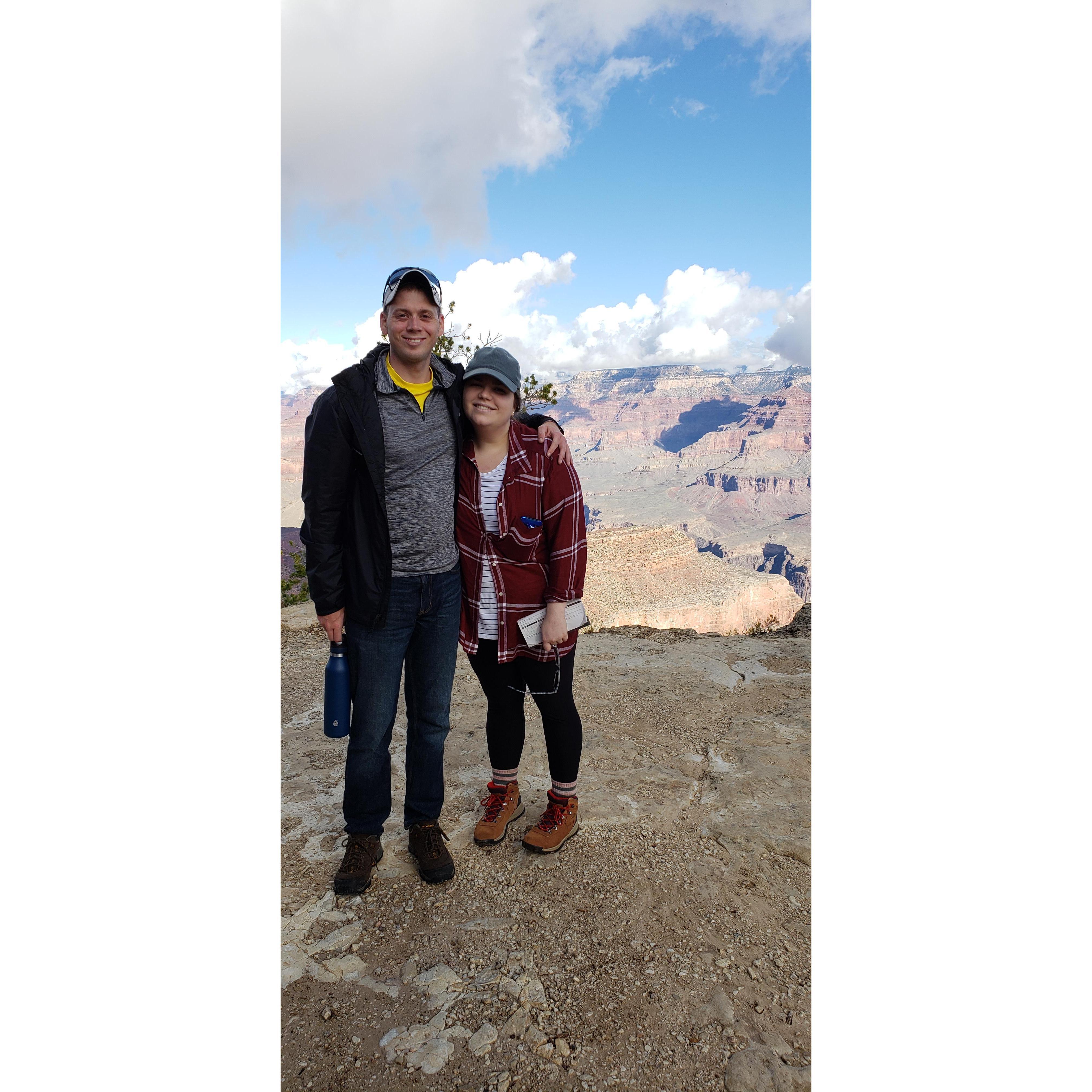 Enjoying a hike at the Grand Canyon