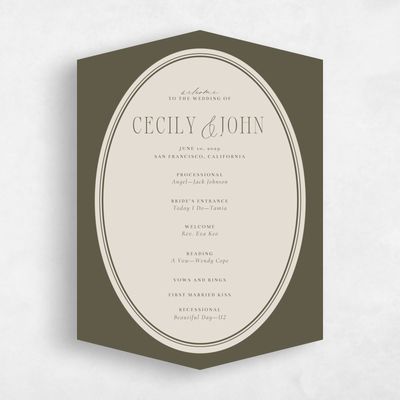 Green Diamond Wedding Program - Anara