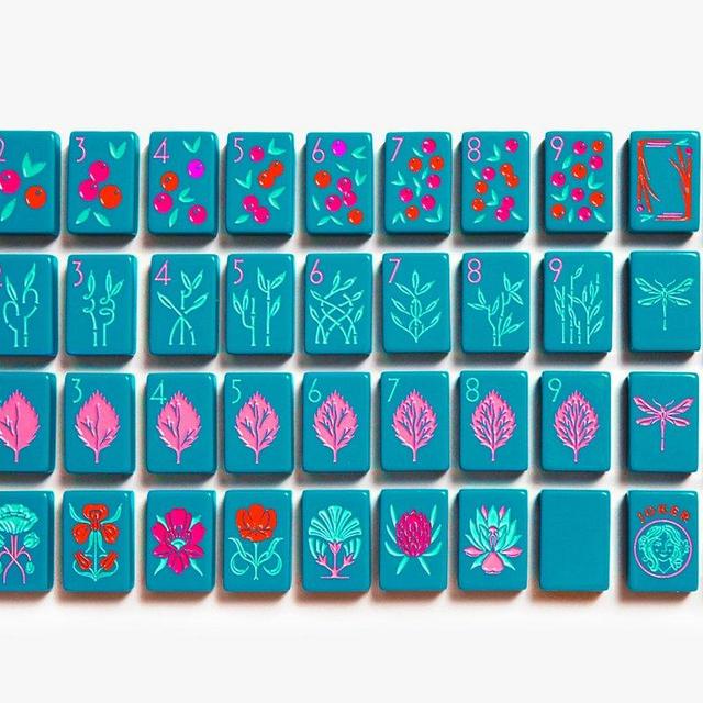 Th Mahjong Line: Botanical Deep Teal
