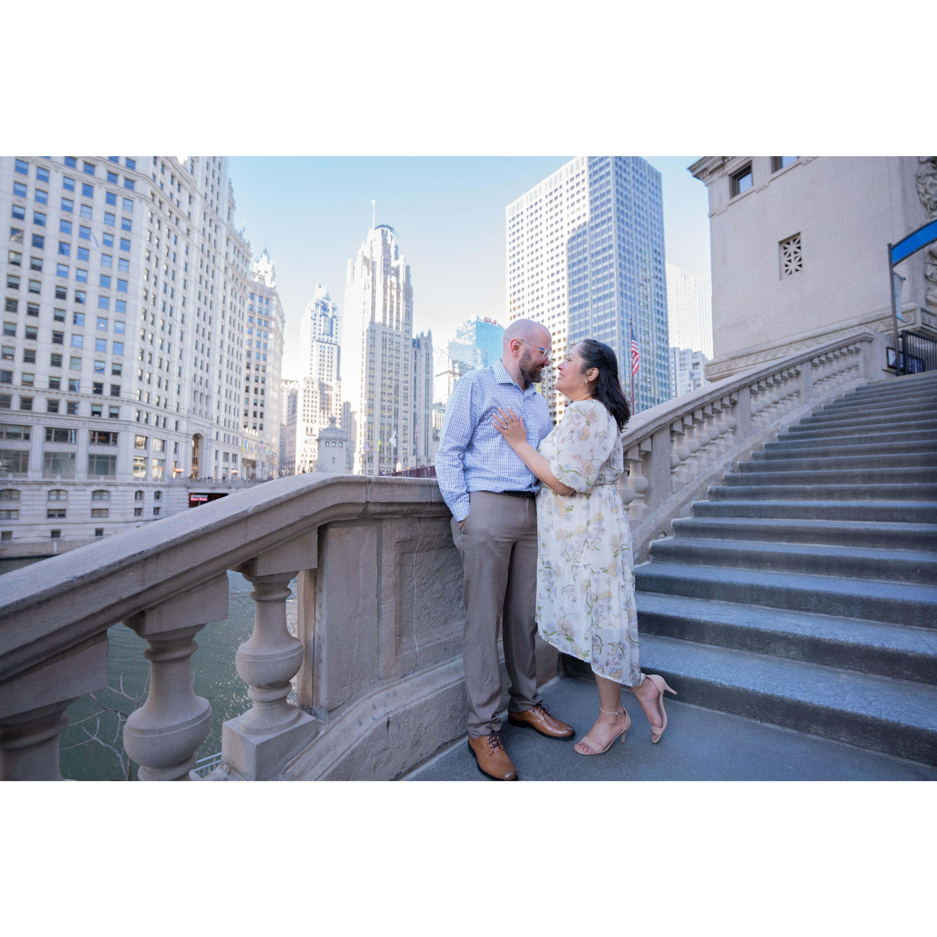 Our first date was right along the Riverwalk