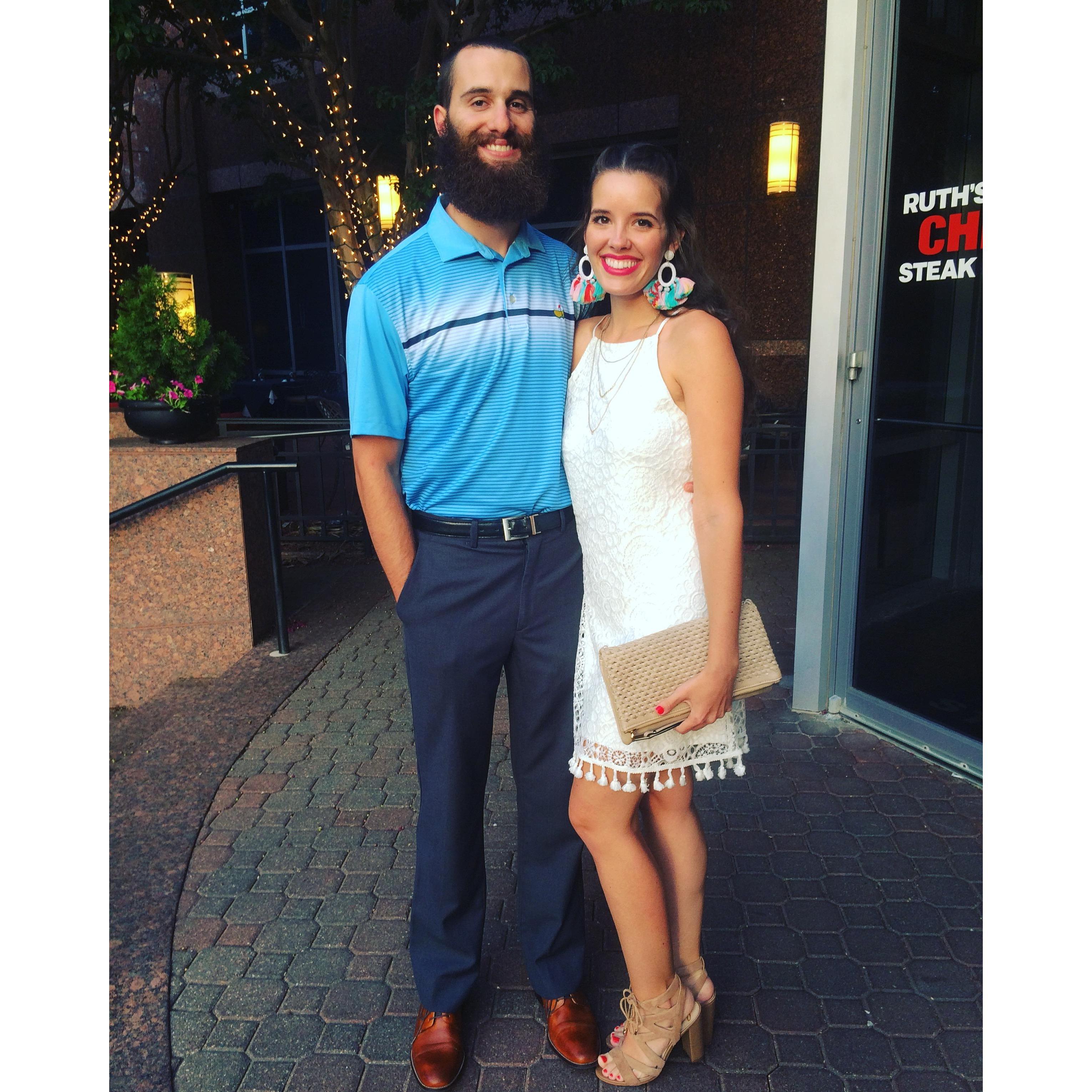 August 2018 - We went out to celebrate me leaving my first job, starting my new job at SunTrust Bank as a Universal Banker and our 2 year anniversary since our first date