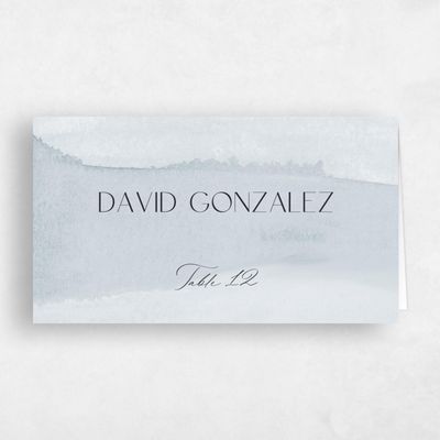 Ice, Blue Wedding Place Card - Povera
