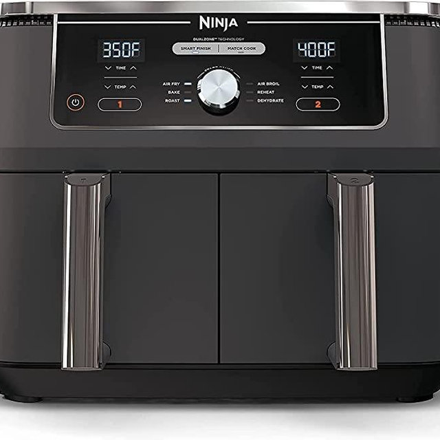 Ninja DZ401 Foodi 6-in-1 10-qt. 2-Basket Air Fryer with DualZone Technology, Black (Renewed)