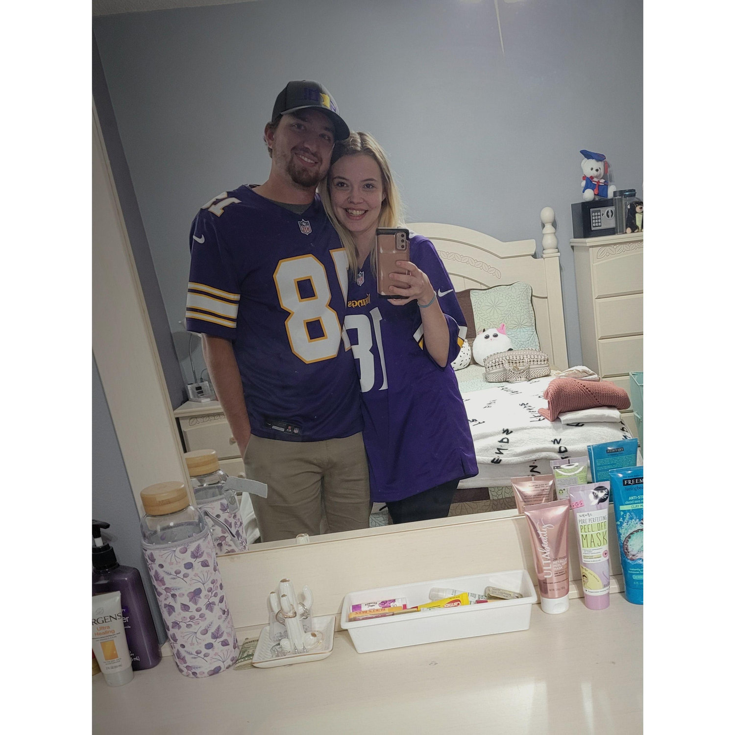 Cheers to watching many more Vikings games together...