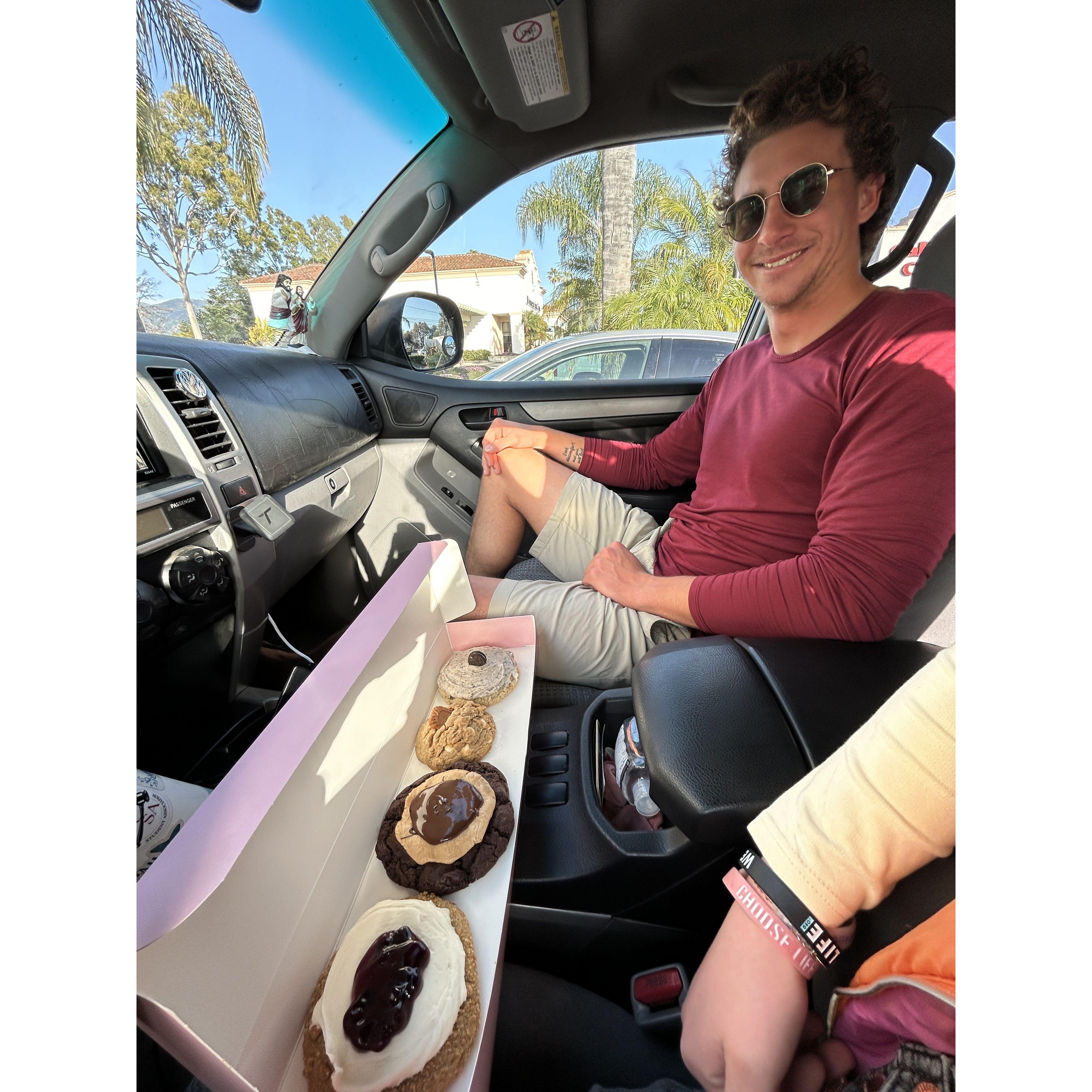 this was our first time ever hanging out just the two of us, and (classic) we went to Crumbl