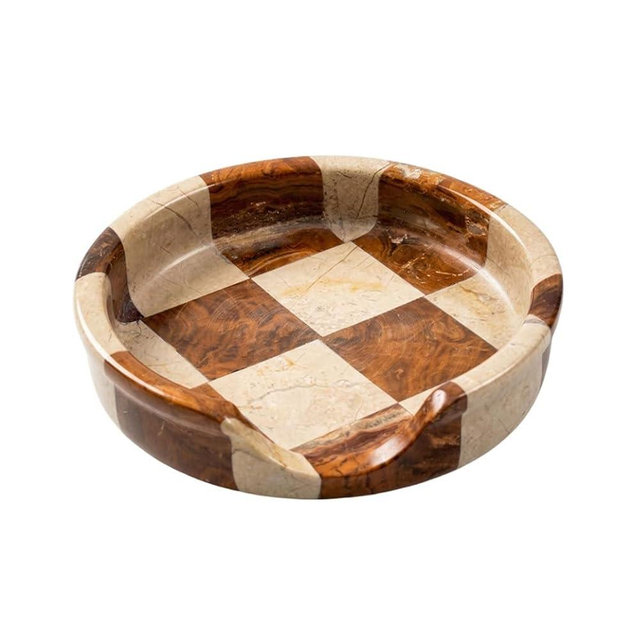 Verona Multi Marble Spoon Rest for Stove Top, Checkered Kitchen Utensil Holder, Coffee Bar Accessory
