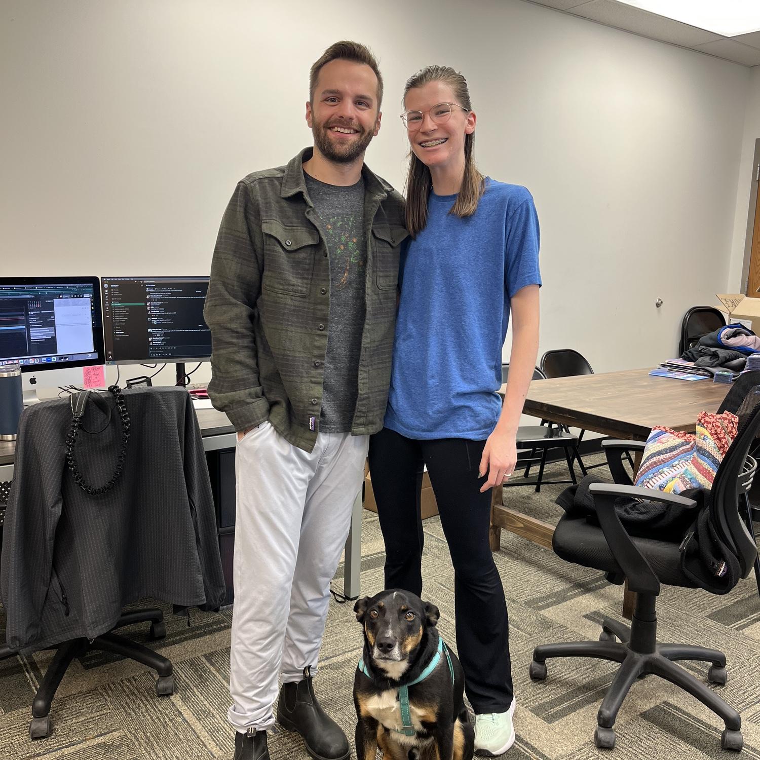 Family picture! Fist time bringing our dog Ollie to work at RAYGUN