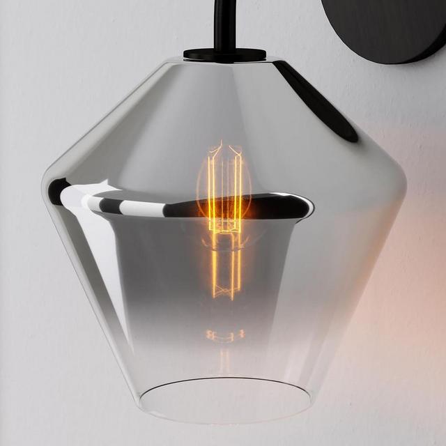 Sculptural Glass Shade Small Geo Silver Ombre