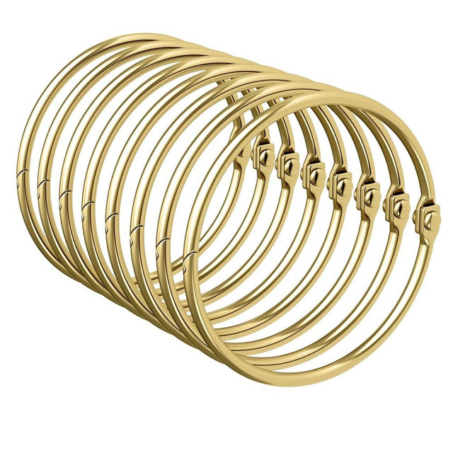 Bathway Shower Curtain Rings, Shower Curtain Hooks Rust Proof Shower Rings for Curtain, Glide Smoothly Metal Gold Shower Hooks for Shower Curtain and Rod, 12 Pcs Snap Joint Shower Curtain Clips