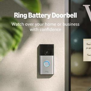 Ring Battery Doorbell (newest model), Home or business security with Head-to-Toe video, Live View with Two-Way Talk, and Motion Detection & Alerts, 2-pack, Satin Nickel