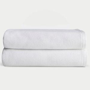 Cozy Earth Waffle Bath Towel Set of 2 - White