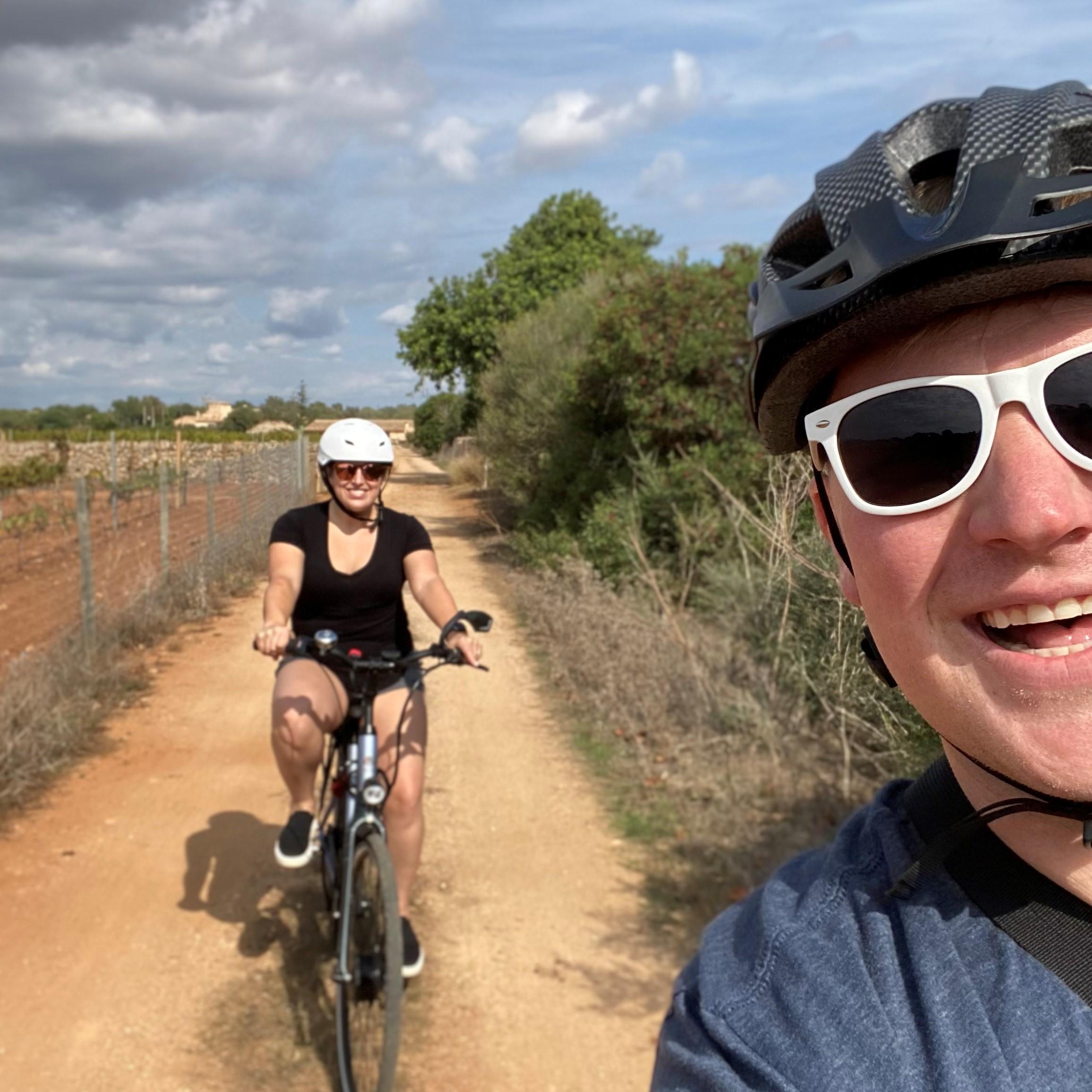 Biking in Mallorca! And Jen didn't even fall :)