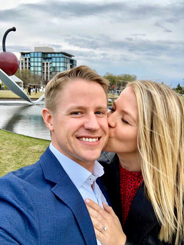 This was taken right after Travis proposed at the Walker Sculpture Garden.