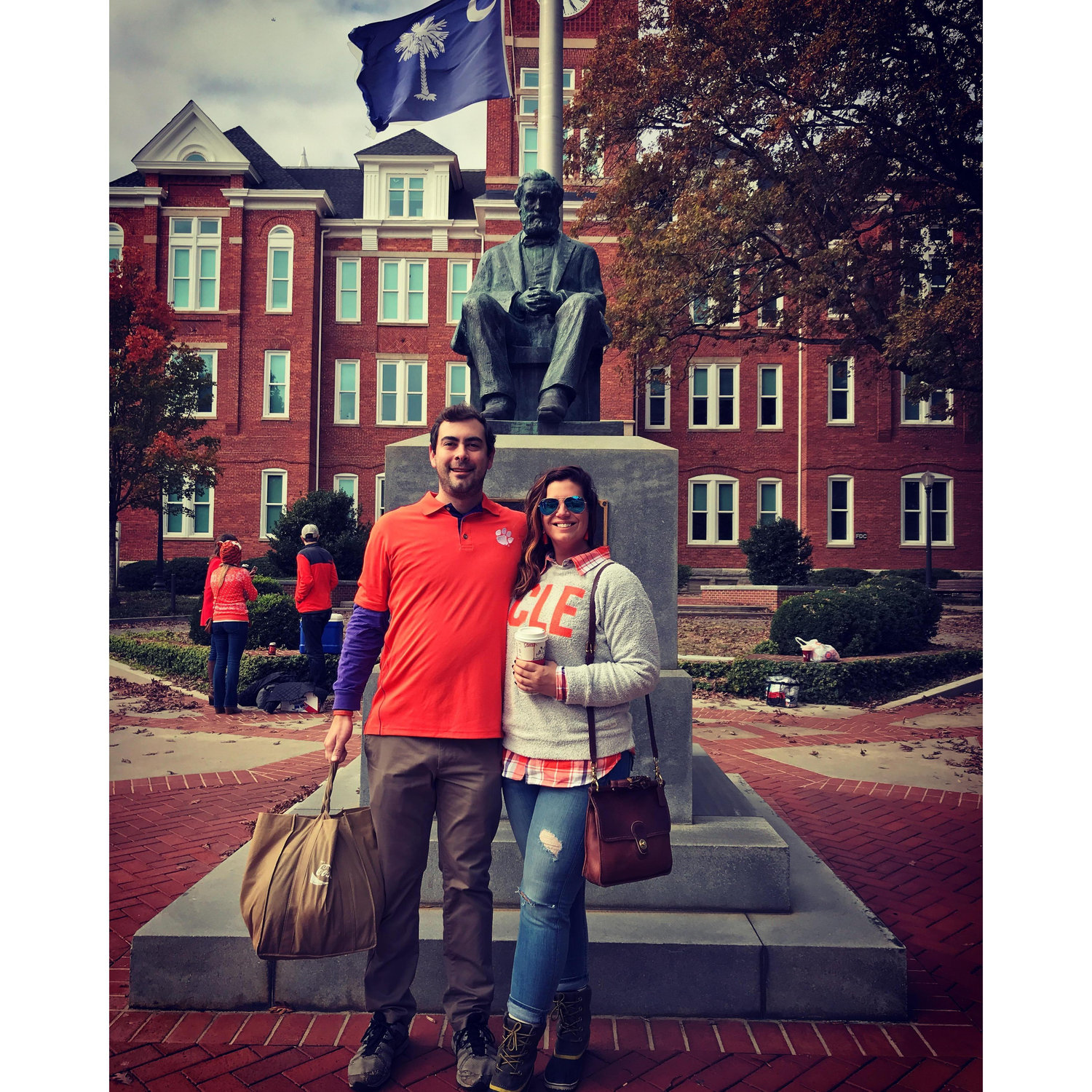 Clemson VS. Florida State..... right behind us during this photo, there was a couple getting engaged!!!