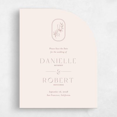 Beige Half arch Wedding Save the Date - Copan Portrait